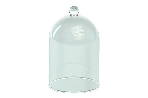 Glass Bell or Bell Jar isolated on white background