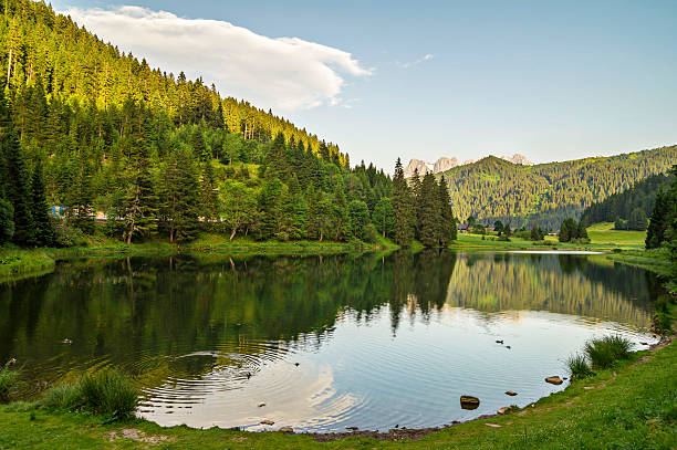 Summer evening at Lake Morgins , Alps Mountains, Switzerland