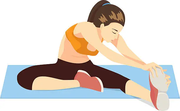 Vector illustration of Cool down stretches leg after exercise