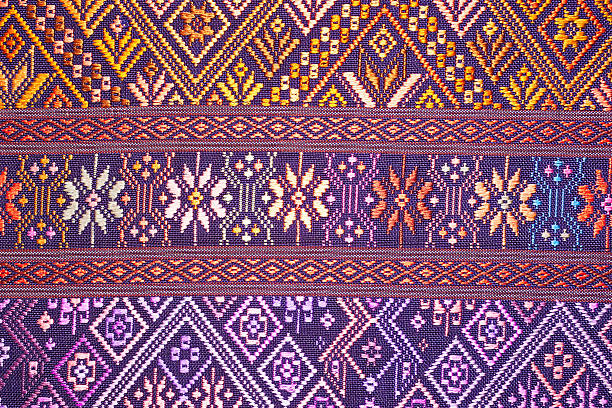 istock Colorful thai silk handcraft organic using natural dyes close up 491281330