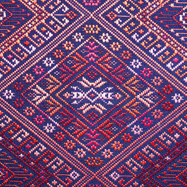 istock Colorful thai silk handcraft organic using natural dyes close up 491281686