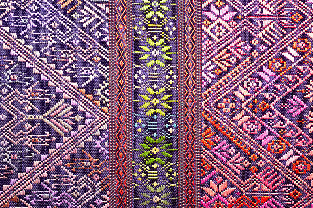istock Colorful thai silk handcraft organic using natural dyes close up 491290882