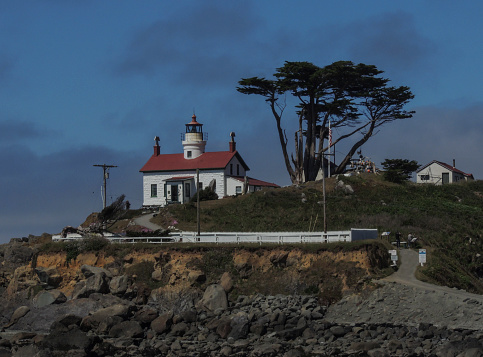 Historic (1856) Battery Point Lighthouse, Crescent City, California, Pacific Coast.