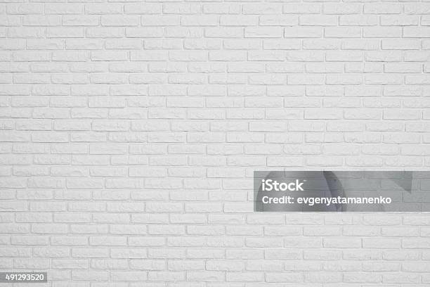 Brick White Blank Wall Stock Photo - Download Image Now - Brick, White Color, Wall - Building Feature