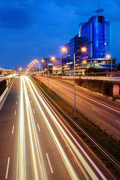 istock Freeway in centre of Katowice in the evening. 491293800