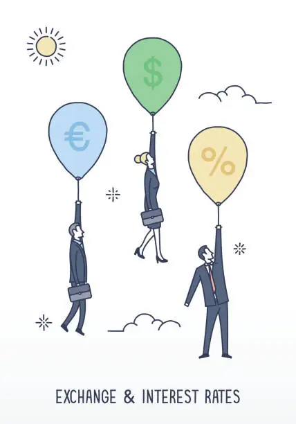 Vector illustration of Exchange and Interest Rates