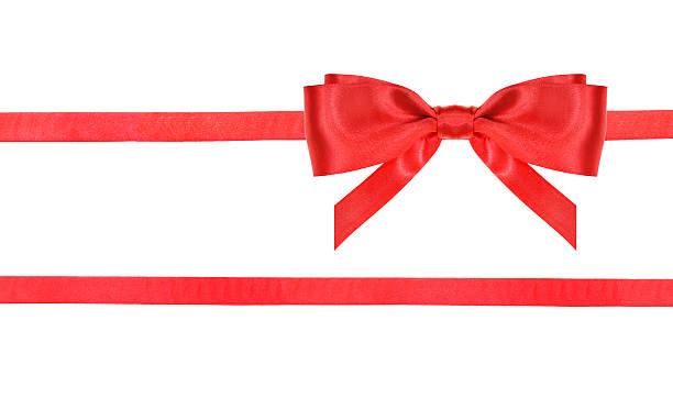 istock red satin bow knot and ribbons on white - 22 491309440