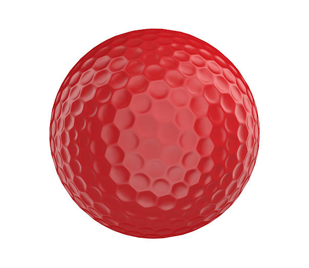istock Red golf ball 3D render isolated on a white background 491311514