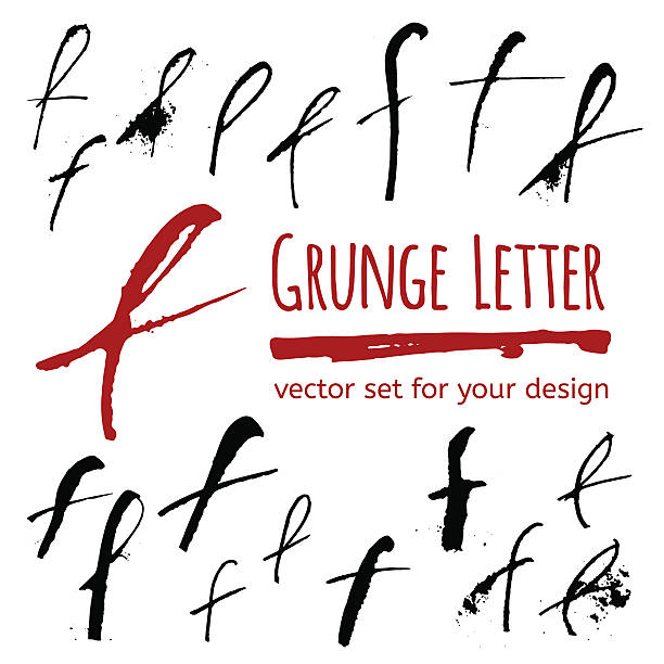 ilustraciones, imágenes clip art, dibujos animados e iconos de stock de conjunto de grunge carta para su diseño - alphabet english culture paint typescript