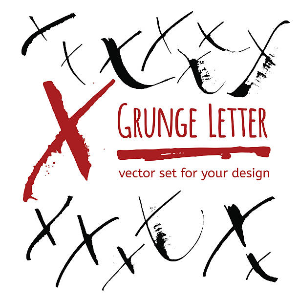 ilustraciones, imágenes clip art, dibujos animados e iconos de stock de conjunto de grunge carta para su diseño - alphabet english culture paint typescript