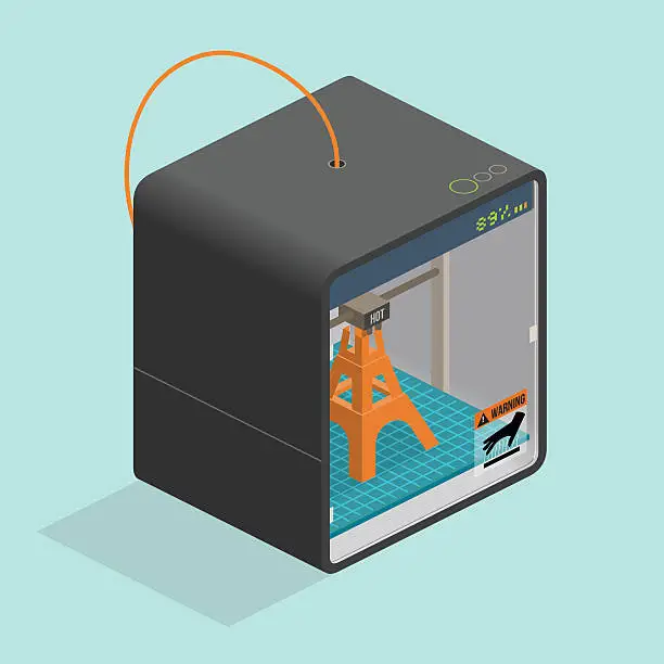 Vector illustration of 3D printer