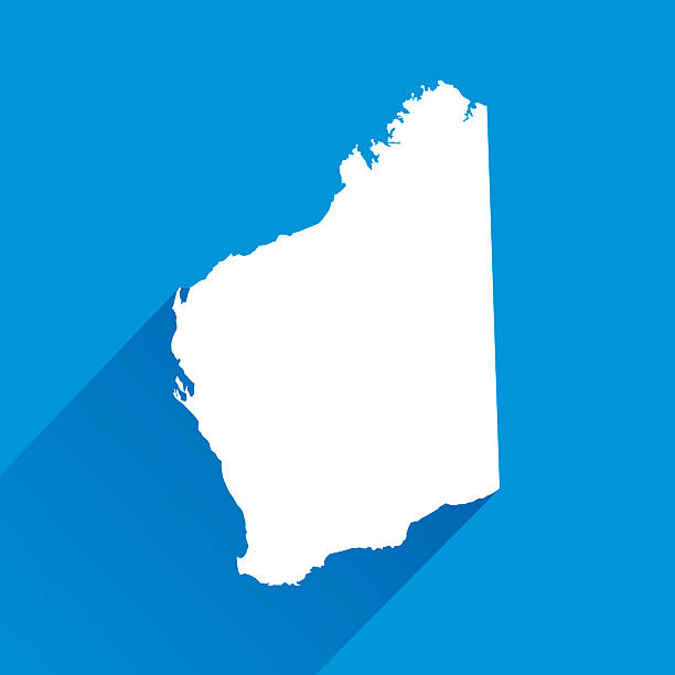blue australia western territory map icon - 澳洲西部 插圖 幅插畫檔、美工圖案、卡通及圖標