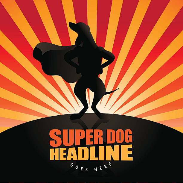 ilustrações de stock, clip art, desenhos animados e ícones de cão super-herói fundo de rebentamento - heroes dog pets animal