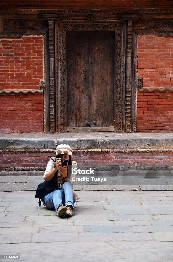 Traveler in Hanuman Dhoka Durbar square at Kathmandu Nepal Nepal Adult Stock Photo