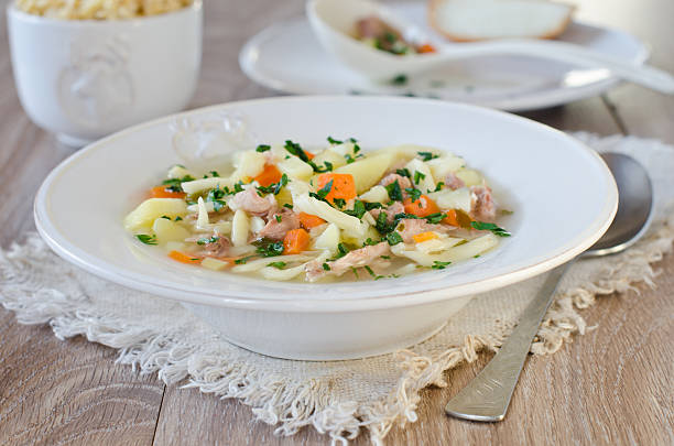 istock Chicken soup with homemade noodles 491324743