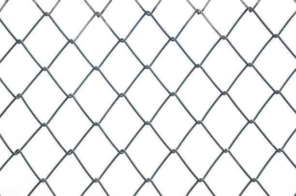 istock Chainlink metal wire fence 491325361