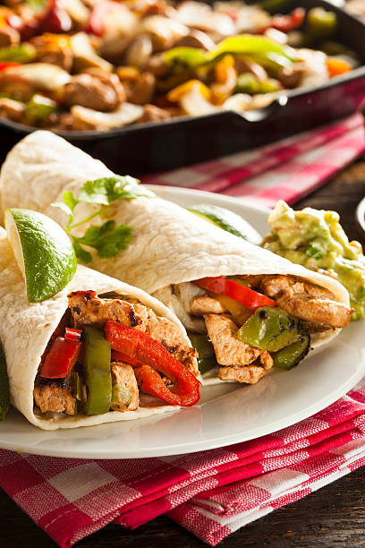 istock Homemade Chicken Fajitas with Vegetables 491326109