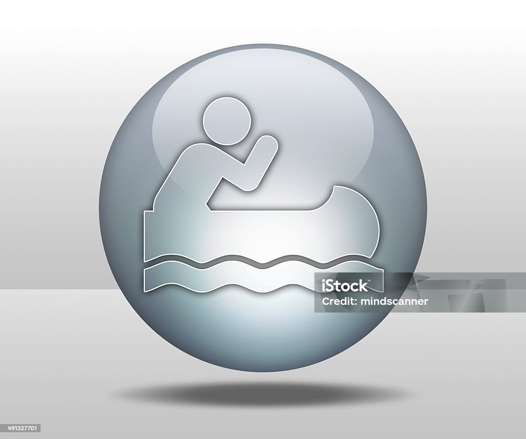 Icon, Button, Pictogram Canoeing Icon, Button, Pictogram with Canoeing symbol Activity stock illustration
