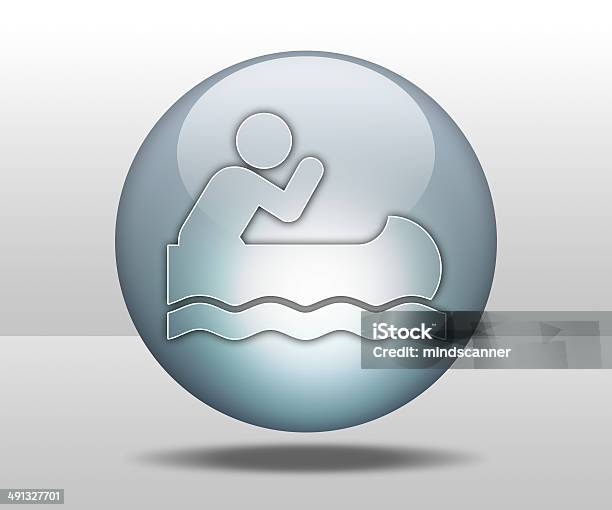 Icon Button Pictogram Canoeing Stock Illustration - Download Image Now - Activity, Canoeing, Horizontal