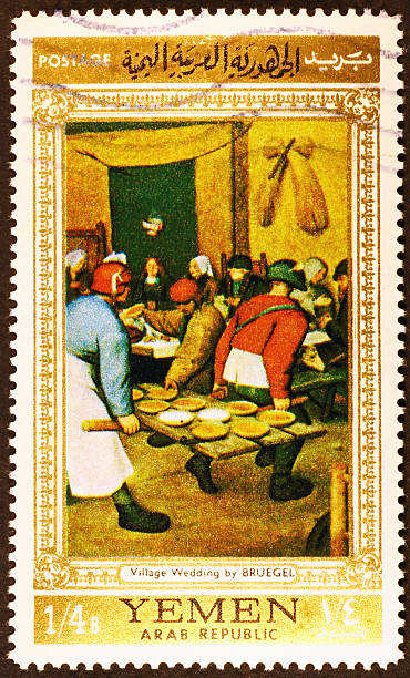 istock The Peasant Wedding by Bruegel elder on stamp 491329431
