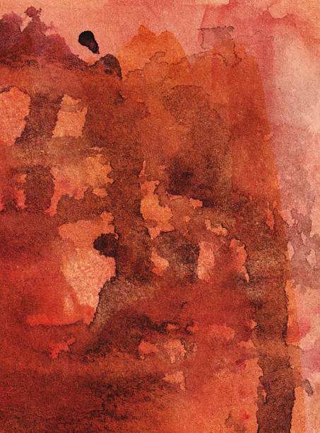 istock Hand painted red and orange textured background 491331424