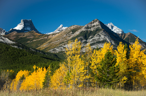 Fortress Mountain in Kananaskis Country. Alberta, Canada. Fall in the Canadian Rocky Mountains.
