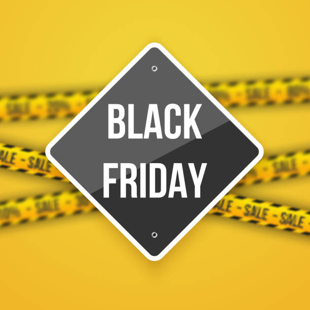 istock Black Friday Sale Sign with a Black Friday Discount Blurred 491331704