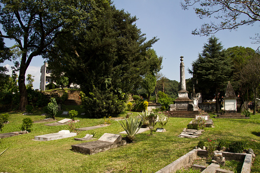 Kathmandu, Nepal - October 5, 2015: British Cemetery, Kathmandu, Nepal Founded in 1816 in the year the British Embassy of Kathmandu was established and the Gurkha War came to an end, the.Kapur Dhara cemetery plays host to nearly 100 graves. Its earliest dates back to 1820.