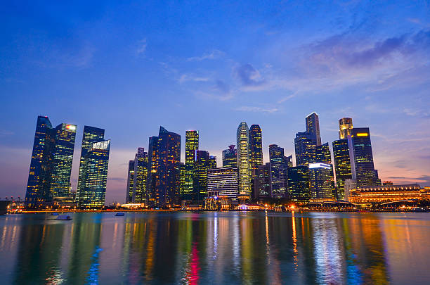 istock Skyline of Singapore building at twilight 491337528