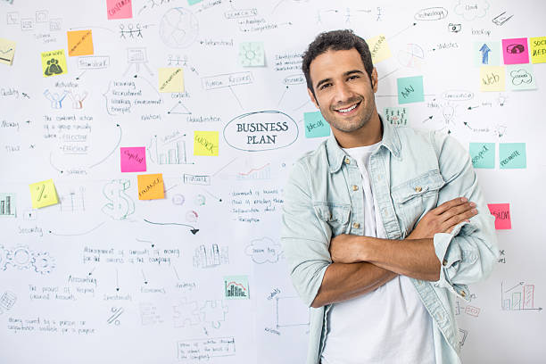 istock Creative business man with a business plan 491337664