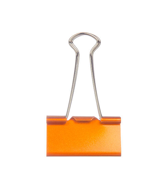 istock Orange paper clip isolated on white 491344750