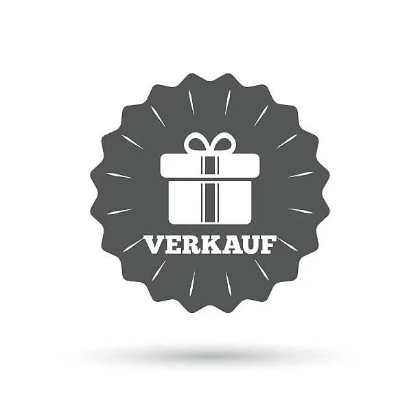 Vector illustration of Verkauf - Sale in German sign icon. Gift