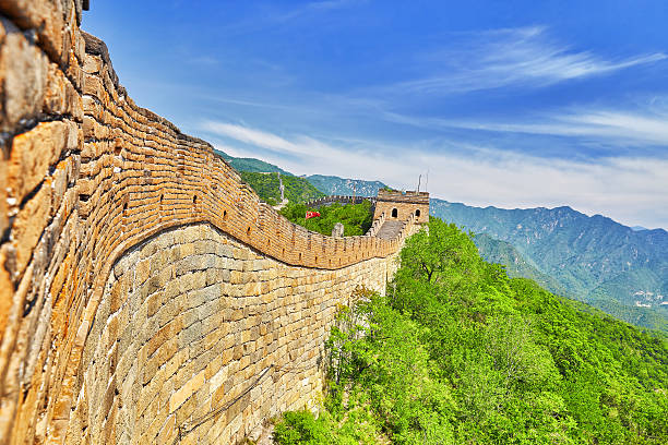 foto de la gran muralla china, la sección "mitianyu". - jiankou fotografías e imágenes de stock