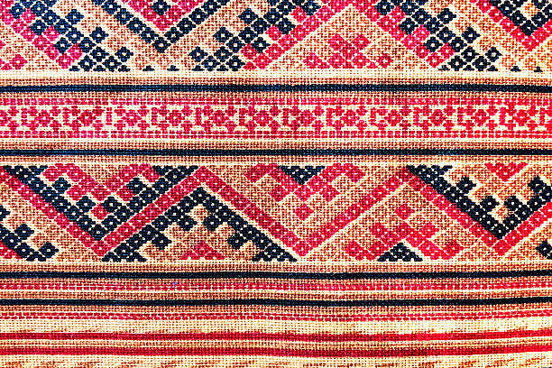 istock Colorful thai silk handcraft organic using natural dyes close up 491360542
