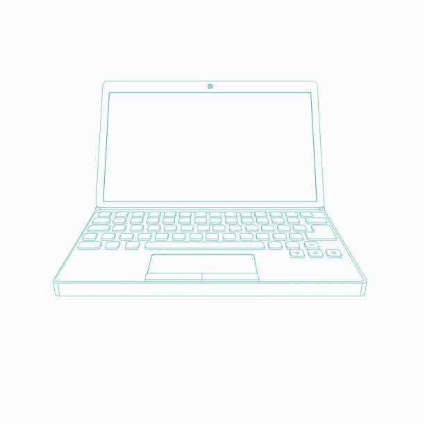 Vector illustration of line notebook PC pattern