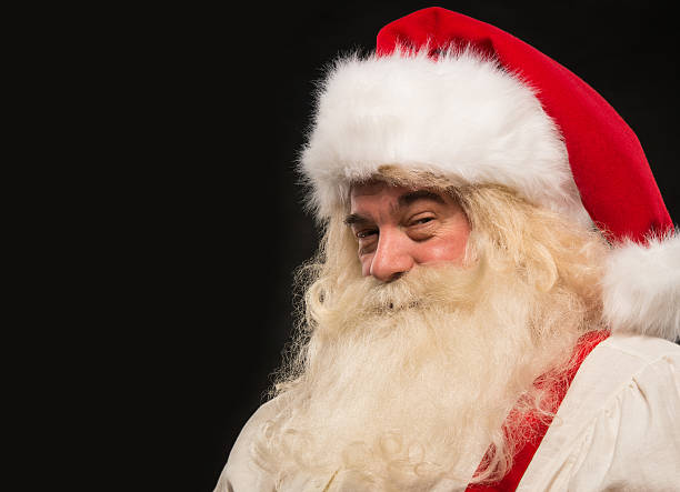 istock Santa Claus vintage style portrait smiling 491365126