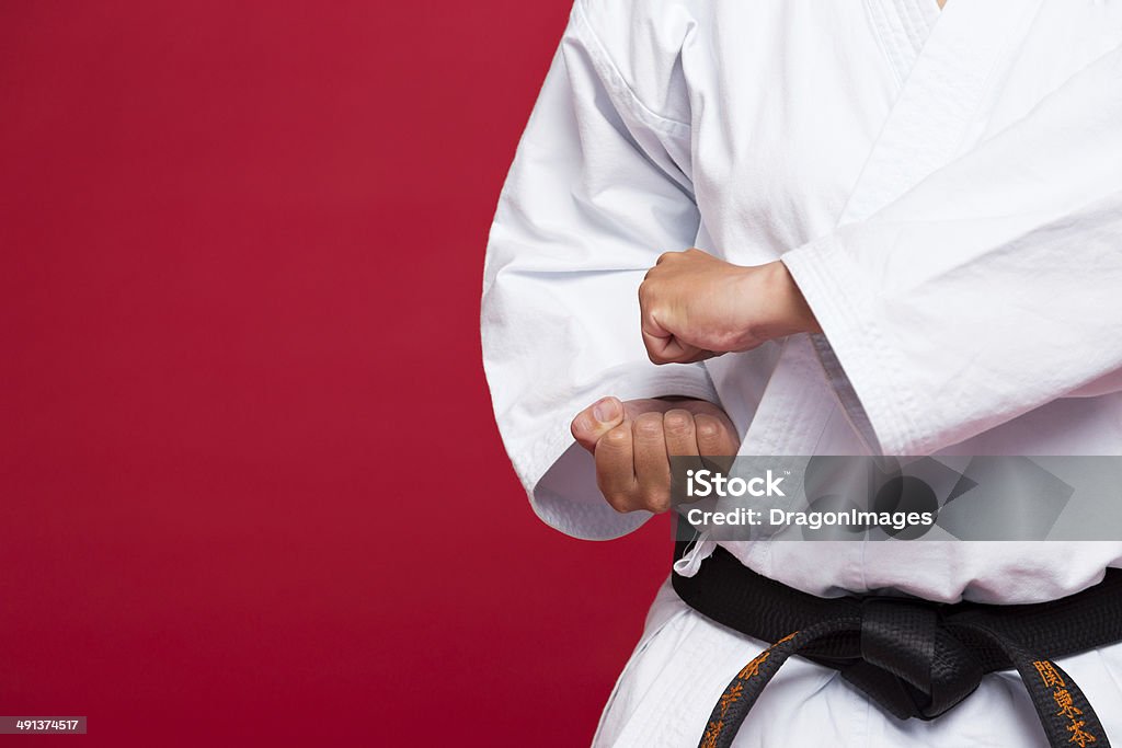 Martial arts Close-up of martial arts master position Karate Stock Photo