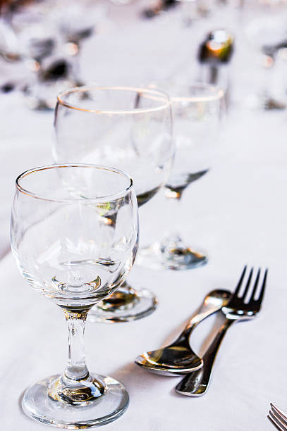 istock Empty glasses on the table outdoors 491374917