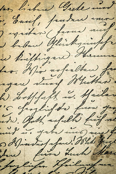 istock Antique handwriting letter. Grunge paper background 491375614