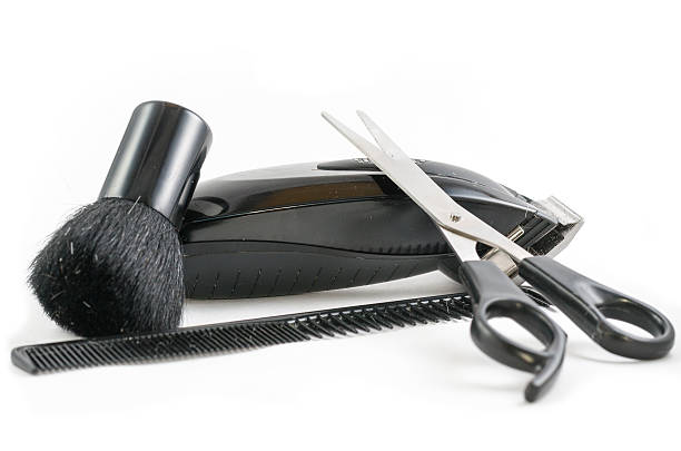 Barber work tools stock photo