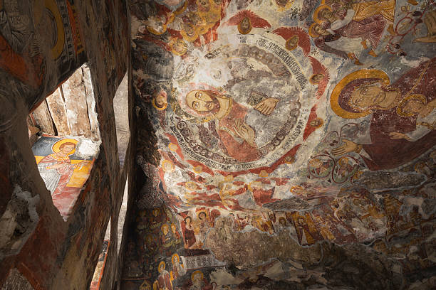 istock Ancient Painting on the ceiling of Sumela Monastery 491377075