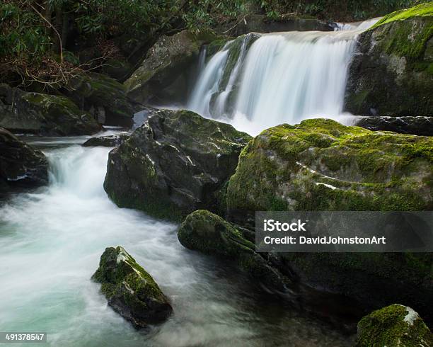 Smoky Mountains Waterfall Stock Photo - Download Image Now - Boulder - Rock, Cades Cove, Ecosystem