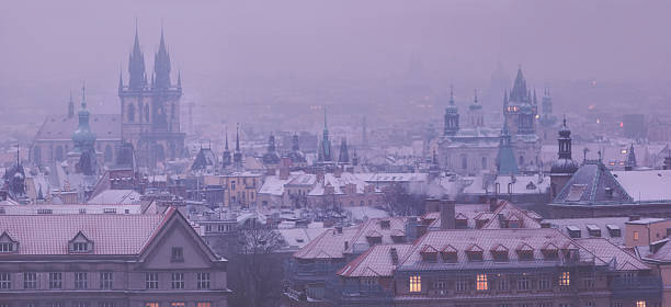 istock Prague towers before dawn in winter 491378643