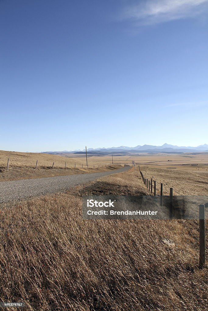 Rural Route A southern Alberta road.  Alberta Stock Photo