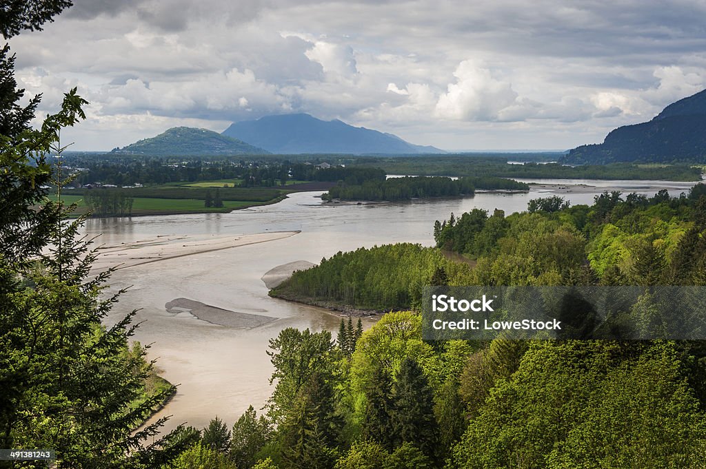 Fraser River Valley The Frazier River is an important salmon habitat for the lower mainland of British Columbia. A lovely scenic river. Fraser - Michigan Stock Photo