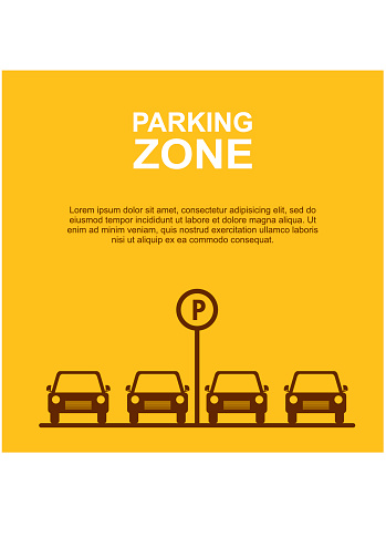Parking Zone yellow background Vector Illustration.