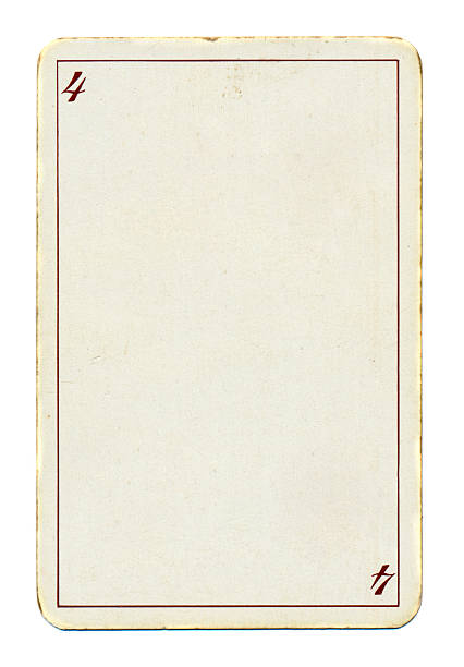 istock playing card paper background with number four 4 and line 491381675