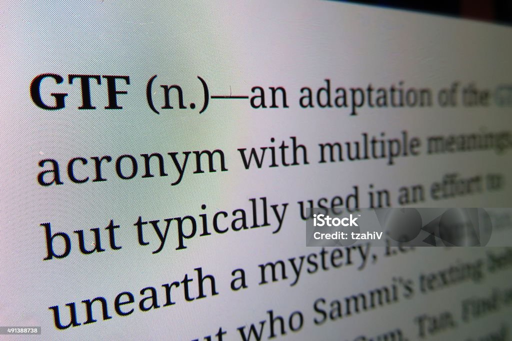 GTF dictionary definition new  Terms and phrases in the American culture Adolescence Stock Photo