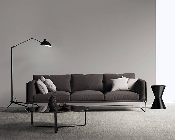 istock Brown sofa in a modern contemporary living room 491389612