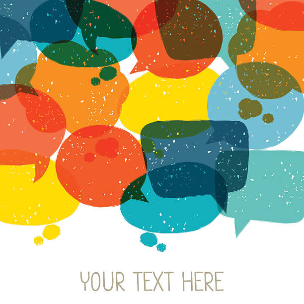 Background with abstract retro grunge speech bubbles.
